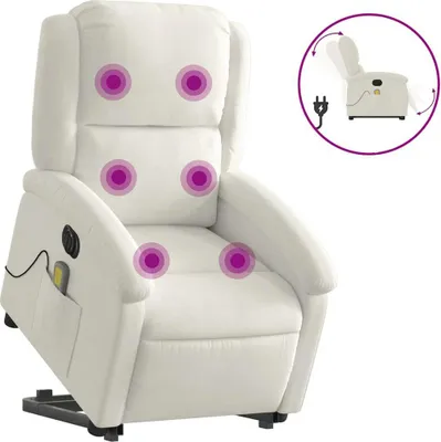 Produktbild von vidaXL Massagesessel mit Aufstehhilfe Elektrisch Creme Samt