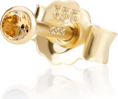 Produktbild von Einzel 2,5mm 333 Gelb Gold 8 K Ohrstecker Zirkon Champagne Butterfly Verschluss