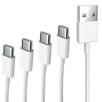 Produktbild von USB-C Ladekabel Bundle für Google Nexus M1 10cm + 1 m + 2 m + 3 m Weiß