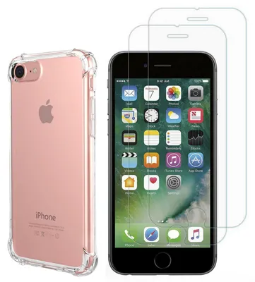 Produktbild von Stoßfeste Hülle für iPhone 6 Plus / 6S Plus und 2 Displayschutzfolien aus gehärtetem Glas Phonillico®