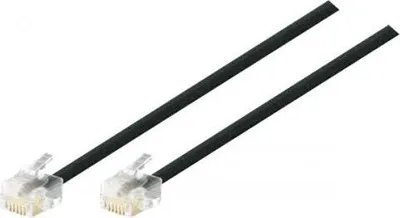 Produktbild von TPFNet Premium Modular-Kabel, RJ11 St. (6P4C) / RJ11 St. (6P4C), schwarz, 3,0 m