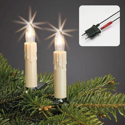 Produktbild von Lichterkette Made-in-Germany Kerzen Lichterkette innen, 20 Lichter, elfenbein