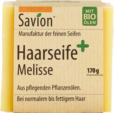 Produktbild von Haarseife Melisse 170g ohne Palmöl für normales und leicht fettendes Haar