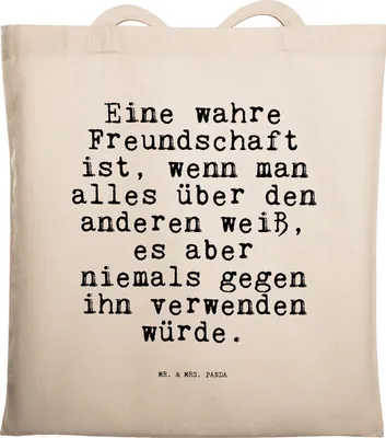 Produktbild von Mr. & Mrs. Panda Tote Bag Eine wahre Freundschaft ist,... - Transparent - Geschenk, beste Freundin, Uni Tasche, Einkaufstasche, Schultasche, Sprüche, Freunde, Shopping