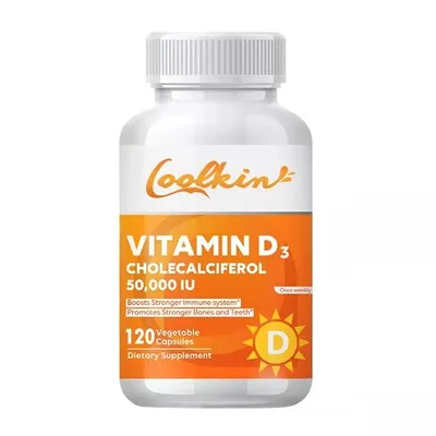 Obrázok produktu pre Vitamín D3 Cholekalciferol 50 000 IU (120 kapsúl) Výživový doplnok pre kosti, kĺby, svaly a imunitný systém