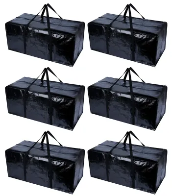 Produktbild von 6-teiliges XXL-Aufbewahrungsset in Blau zum Aufbewahren und Organisieren von Kleidung, Umzugskartons, Kleiderhüllen, Kleidersäcken, Aufbewahrungstaschen für Decken, Aufbewahrungsboxen für Kleidung, groß