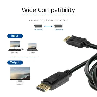 Image de ACT AK4071 Câble DisplayPort 1m, 8K@60Hz / 4K@120Hz, Câble DisplayPort 1.4 - 32.4Gbps.