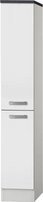 Produktbild von Küchen Midihochschrank mit Apothekerauszug Oslo MHFZ306-9 in weiß 30 cm breit