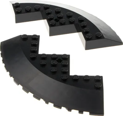 Produktbild von 2x Lego Stein rund Tragfläche 33° 10x10 schwarz Ecke Bogen 4501927 58846