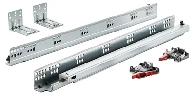 Image de VEVOR 10 paires de glissières de tiroir de 533,4 mm pour un montage latéral en bas, glissière d'extension robuste en acier entièrement montée sur roulements à billes, patins de guidage silencieux, glissières d'armoire et de cuisine avec mécanisme de verrouillage