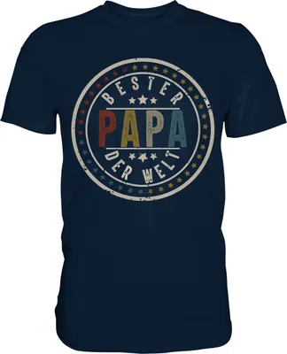 Produktbild von Bester Papa der Welt Vatertag Geschenk Vintage Vater T-Shirt – Navy / M