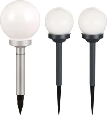 Produktbild von 3er Set Solarlampen, Kugelleuchten, Erdspieß, LED