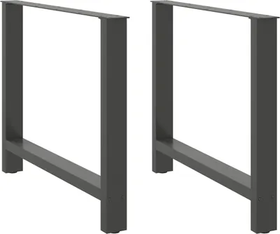 Obrázok produktu pre Nohy k jedálenskému stolu, antracitové, 2 ks, 90 x (72-73) cm, oceľové