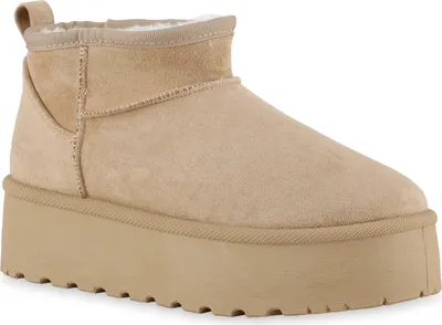 Produktbild von VAN HILL Damen Warm Gefütterte Winter Boots Stiefeletten Bequeme Schuhe 841492, Farbe: Khaki, Größe: 40