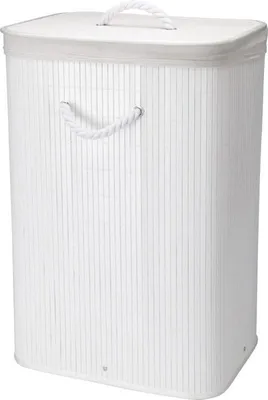 Obrázek produktu pro Koš na prádlo bambus 40x30x60 cm bílá