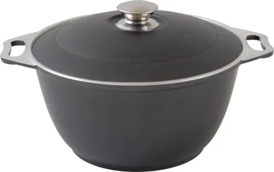 Produktbild von Kochtopf 4 Liter Aluguss mit dicken Wänden - Kazan - Kasan - Schmortopf / Dekorative Außenbeschichtung in 3 versch. Farben (Schwarz)