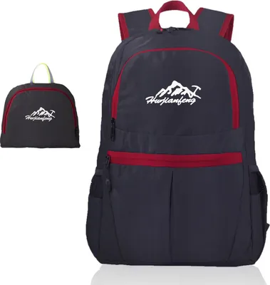 Produktbild von Intirilife Faltbarer Rucksack Ultraleicht in Schwarz - 36L Uni Wanderrucksack Wasserdicht - Outdoor Daypack für Camping, Wandern, Reisen, Klettern, uvm.