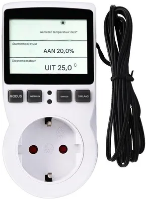 Obrázok produktu pre Digitálny termostat – regulátor teploty – 230 V – LCD displej – s teplotným senzorom a sondou – pre skleníky, akváriá a teráriá