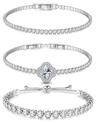 Produktbild von Silbernes Tennisarmband mit Zirkonia für Damen