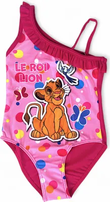 Produktbild von Badeanzug König der Löwen Simba mit Rüschendetails Dunkelpink 98-104 cm