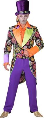 Produktbild von M218264-M Herren Frack mit Totenköpfe Day of death Halloween Gr.M