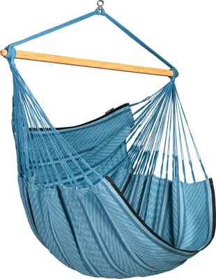 Produktbild von La Siesta Hängesessel Kingsize HABANA zebra blau lounger aus Baumwolle Hängestuhl