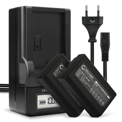 Image de CELLONIC 2x Batterie pour Appareil photo Compatible avec Nikon Coolpix 5000, Coolpix 5700, Coolpix 4500, EN-EL1 - (750mAh, 7.4V) + Chargeur