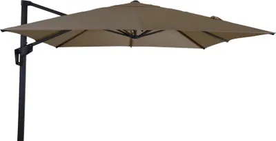 Produktbild von Ampelschirm - 2,5x2,5 m - Taupe - UV 30+ - Aluminiumgestell - Inkl. Kreuzfuß