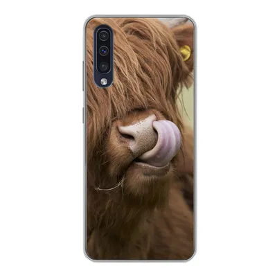 Produktbild von MuchoWow® Handyhülle Schutzhülle Hülle für Samsung Galaxy A30s Schottischer Highlander - Braun - Tiere Silikon Softcase Handy Hülle - Karteninhaber