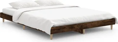 Produktbild von vidaXL Bettgestell Räuchereiche 135x190 cm Holzwerkstoff