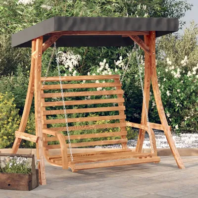 Produktbild von Maison Exclusive - Hollywoodschaukel mit Dach Massivholz Fichte mit Teak-Finish
