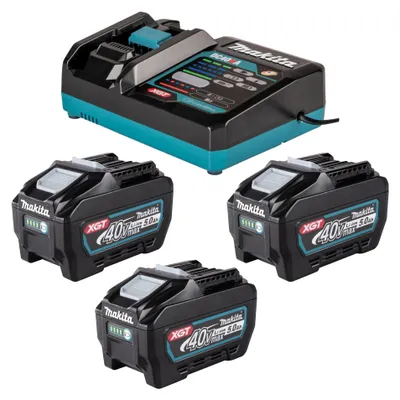 Produktbild von Makita Power Source Kit 3x BL 4050 F Akku 40 V max. 5,0 Ah XGT + DC 40 RA Ladegerät