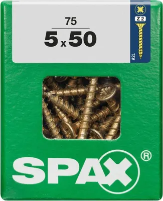 Produktbild von SPAX 4081020500507, Schraube, Stahl, Zink, Holz, Flachkopf, Pozidriv, Gelb