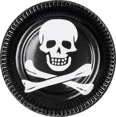 Image de Assiette en carton Pirat 23 cm, 6 pièces