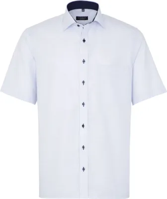 Produktbild von Eterna - Comfort Fit - Bügelfreies Herren Kurzarm Hemd in blau, Struktur (4671 K147), Größe:50, Farbe:Blau (11)