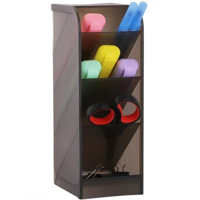 Produktbild von Multifunktionaler Kunststoff-Schreibtisch-Organizer, 7,4x20,3x9 cm, vier Fächer
