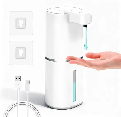 Produktbild von Automatischer Seifenspender 380ml Wandmontage Sensor USB-C Aufladbar IPX5 4 Stufen Weiß
