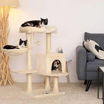 Produktbild von Klettertürme Katzenhaus mit Hängematte und Aktivitätszentrum