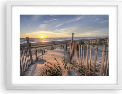 Produktbild von Gerahmtes Poster - Weißer Rahmen - Westen Sonne Düne - 40x30 cm - Wand Bild - Wanddeko - Wandbilder - Kunstposter - Wandposter - Bilderrahmen - Bilder - Kunstdruck - Wandbild - P2WAA40x30-4219