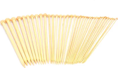 Immagine prodotto di Set di ferri da maglia, 36 pezzi, 18 misure, a punta singola, bambù carbonizzato, per lavori fatti a mano
