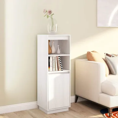Produktbild von vidaXL Highboard Weiß 37x34x110 cm Massivholz Kiefer