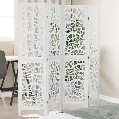 Immagine prodotto di Divisorio 4 pezzi bianco in legno massiccio paulownia, divisorio 2024 Nuovo