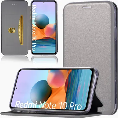 Produktbild von Handy Schutz Hülle für Xiaomi Redmi 10  Handytasche mit Magnetdeckel Kartenfach und Standfunktion Klapphülle Grau