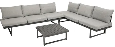 Produktbild von Funktions-Loungeset Sitzgruppe Eckgruppe Aluminium, 3-teilig