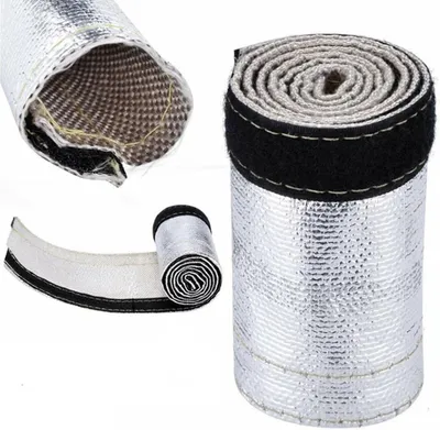 Productafbeelding van Hitteschild Kabelbescherming - Isolerende Slang - Draadisolatie - Hittebestendig Glasvezel - 600x106mm - Grijs Wit