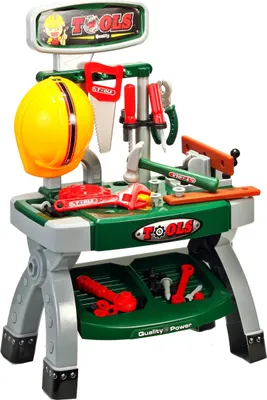 Produktbild von MalPlay Spielwerkzeug | Werkbank Kinder | Spielset mit Schraubenschlüssel, Schutzhelm und Hammer | Rollenspiele Pädagogisches Lernen Geschenk für Kleinkinder ab 3 Jahre