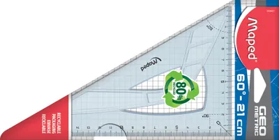 Zdjęcie produktu dla Maped 242621 Trójkąt rysunkowy Geometryczny 60 stopni Długość cewnika: 210 mm