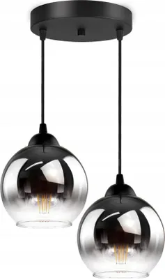 Image de FKL DESIGN Home Deco Plafonnier Lampe à suspendre Boule Noir Gris Blanc