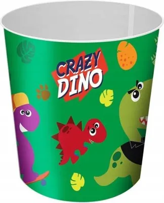 Immagine prodotto di Kids Euroswan | Cestino Crazy Dino - 4l - Colorato - Ideale per la cameretta dei bambini e per riporre i giocattoli