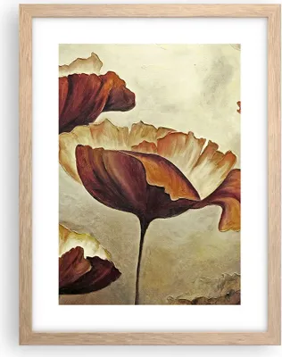 Produktbild von Gerahmtes Poster - Rahmen in heller Eiche - Mohn Blume Wiese - 30x40 cm - Wand Bild - Wanddeko - Wandbilder - Kunstposter - Wandposter - Bilderrahmen - Bilder - Kunstdruck - Wandbild - P2NPA30x40-3760